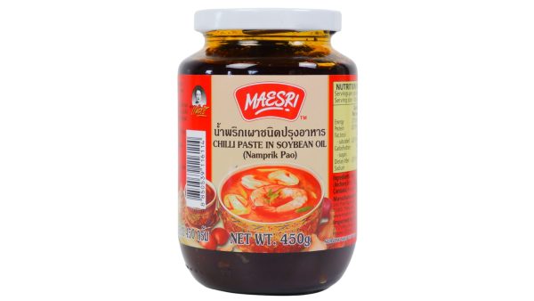 Image presents Chilli Paste In Soybean Oil (Namprik Pao) 450g