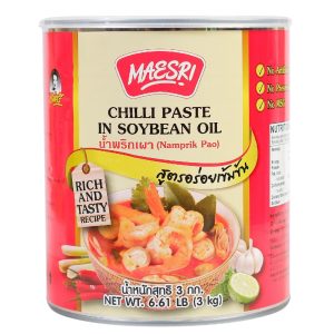 Image presents Chilli Paste in Soybean Oil (Namprik Pao) 3kg