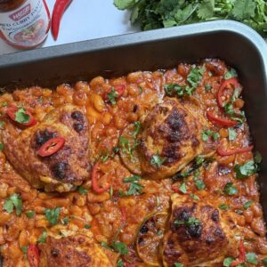 One-Pan Red Curry Chicken x Beans recipe